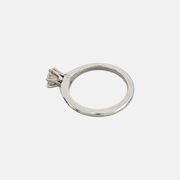 Tiffany Setting Platinum 950 Silver Ring EU 48