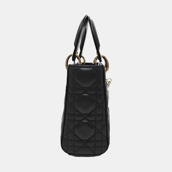 Lady Dior Mini Cannage Lambskin Black