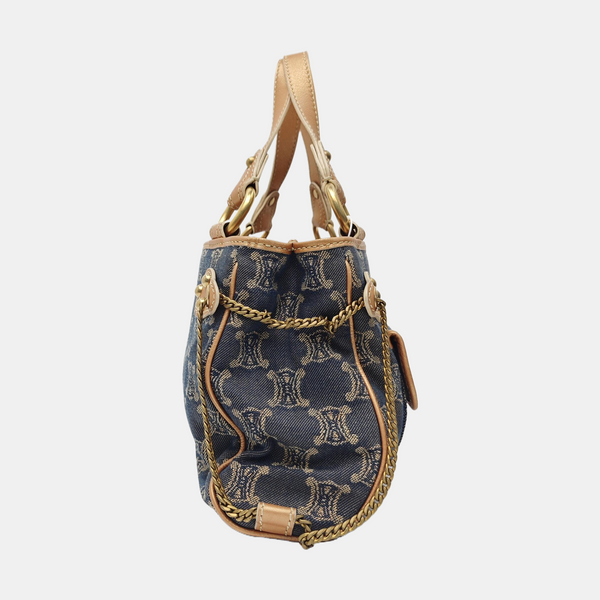 Canvas Top Handle Bag Blue