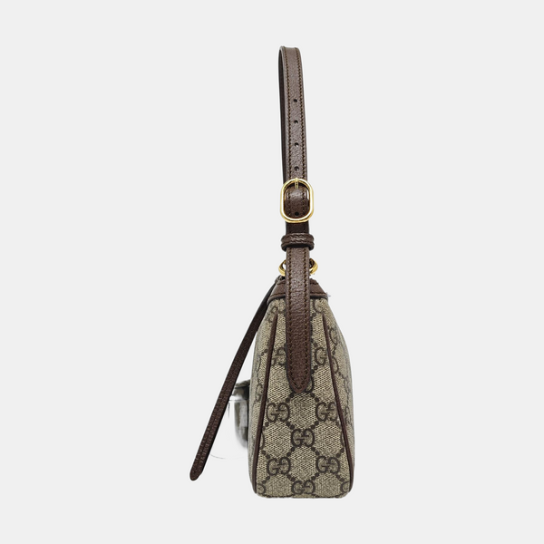 Ophidia Small Monogram Coated Canvas Brown