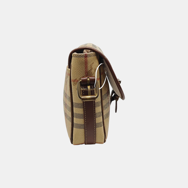 Coated Canvas Shoulder Bag Beige