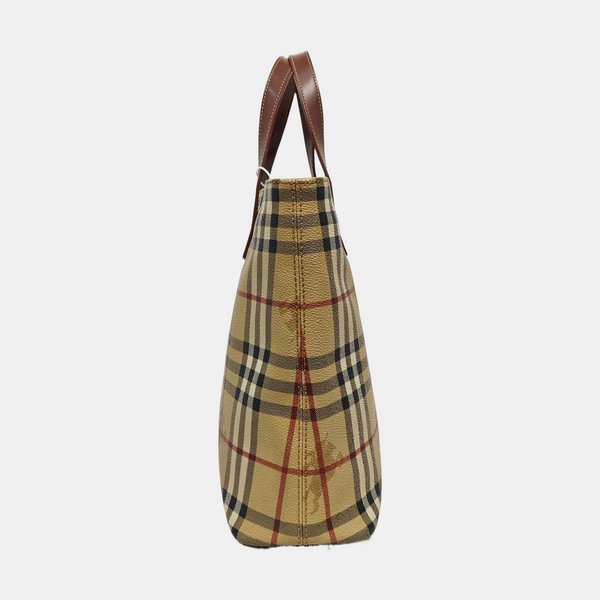 Coated Canvas Tote Bag Beige