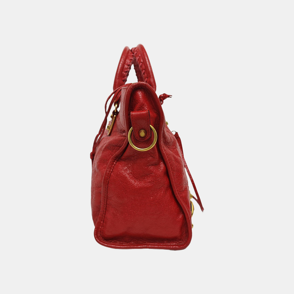 Authenticated pre-owned Classic City Medium Lambskin Red - Tote Bag at Looply