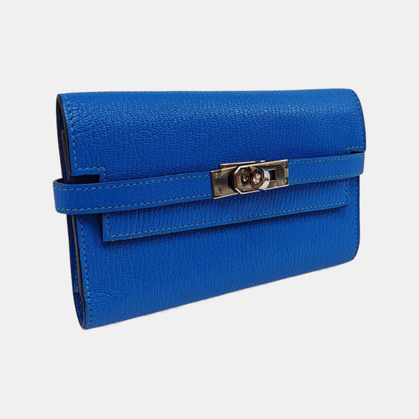 Kelly Chèvre Mysore Blue Wallet