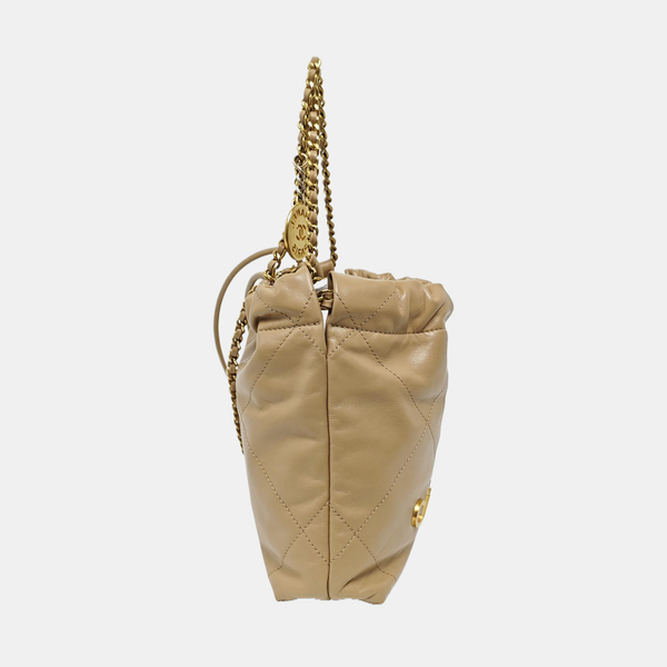 CHANEL 22 Mini Quilted Calfskin Beige