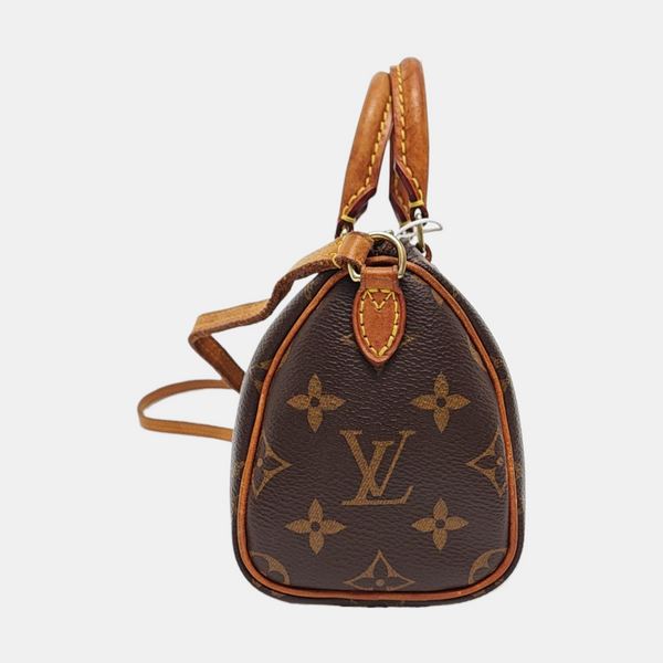 SPEEDY Nano Monogram Coated Canvas Brown