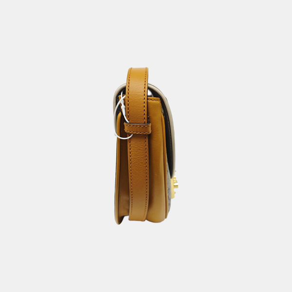 Padlock Small Monogram Coated Canvas Beige