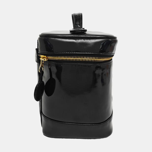 VINTAGE COSMETIC BAGS Patent Leather Black