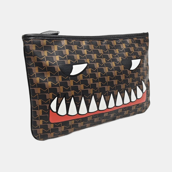 Coated Canvas Clutch Black