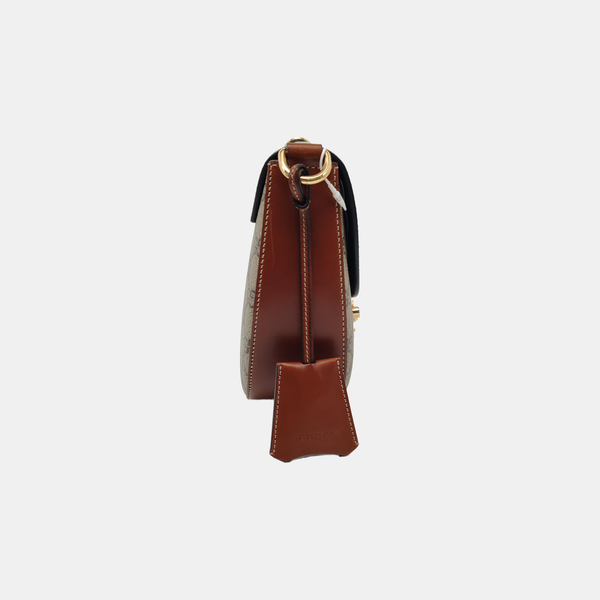 Padlock Medium Monogram Coated Canvas Beige