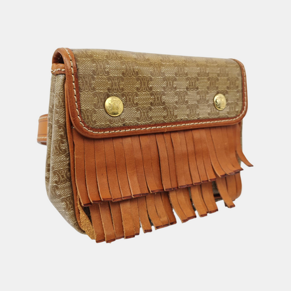 Coated Canvas Belt Bag Brown