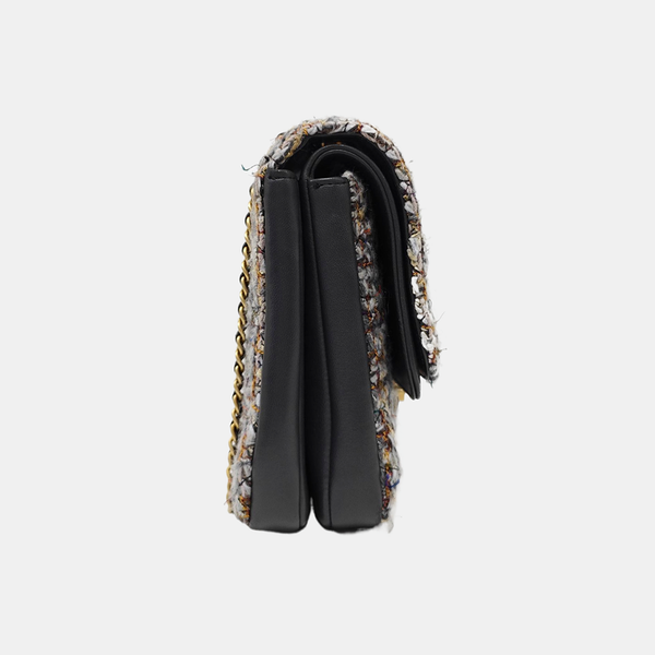 Quilted Wool Shoulder Bag Multicolor