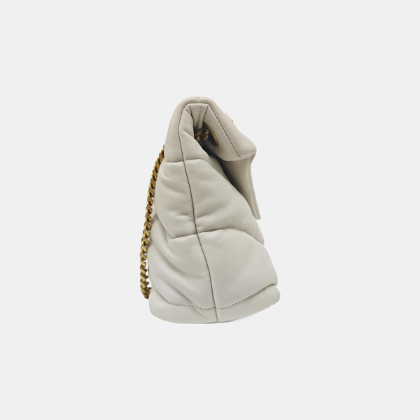 PUFFER Small Quilted Lambskin White