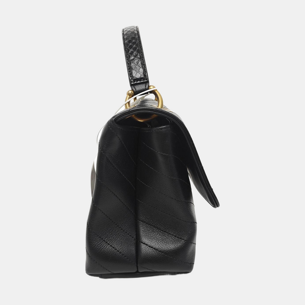 Quilted Calfskin Shoulder Bag Black