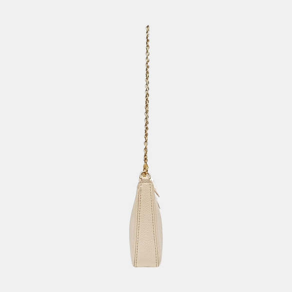 EASY POUCH ON STRAP Calfskin Beige