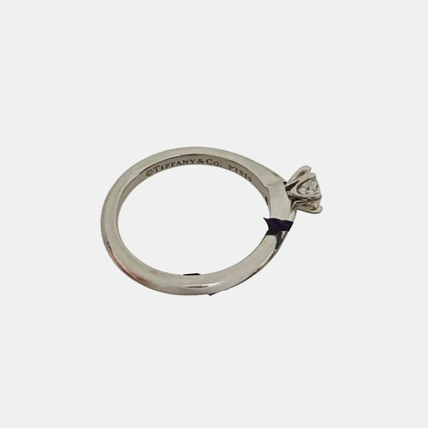 Tiffany Setting Platinum 950 Silver Ring EU 49