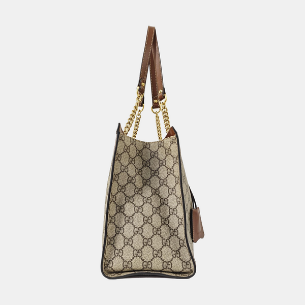 Padlock Medium Monogram Coated Canvas Beige