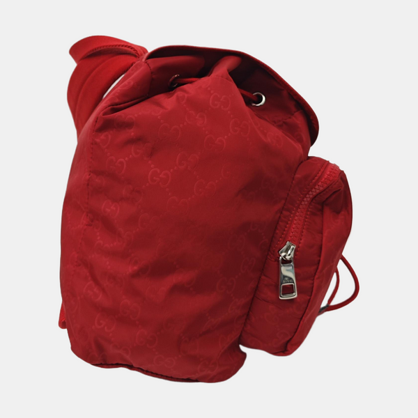 Monogram Nylon Backpack Red