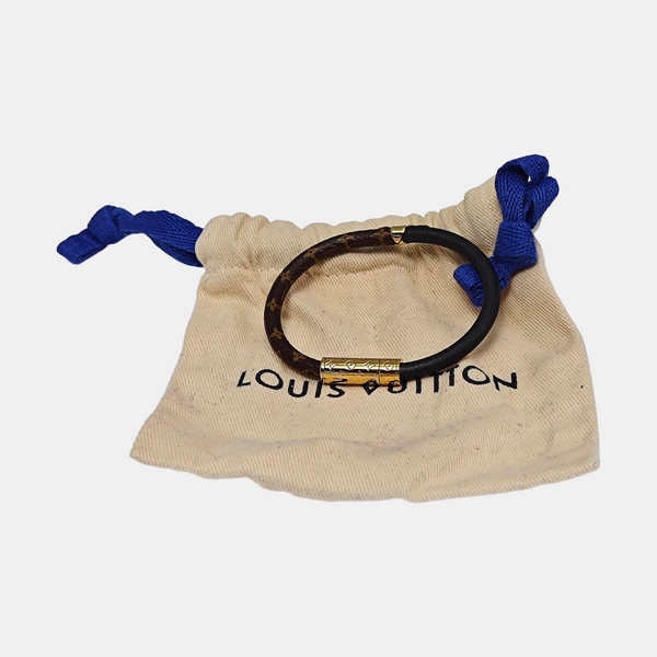 DAILY CONFIDENTIAL Leather Brown Bangle