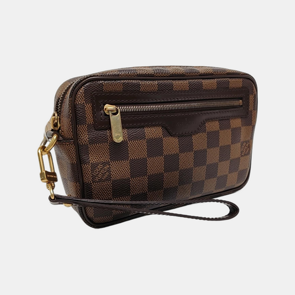 MACAO Damier Ebene Coated Canvas Brown