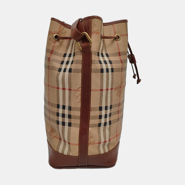 Coated Canvas Bucket Bag Beige