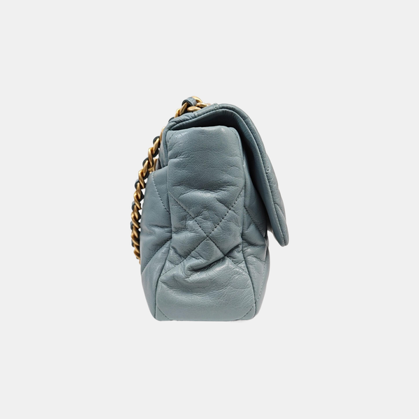CHANEL 19 Large Quilted Lambskin Blue