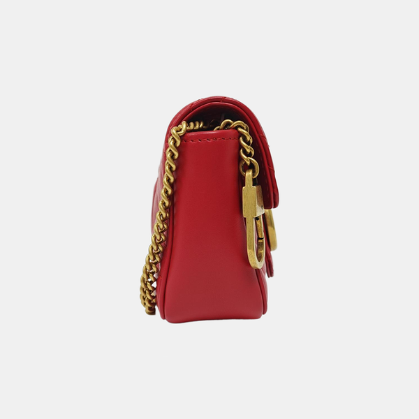 GG Marmont Mini Quilted Calfskin Red