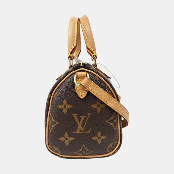 SPEEDY Nano Monogram Coated Canvas Brown
