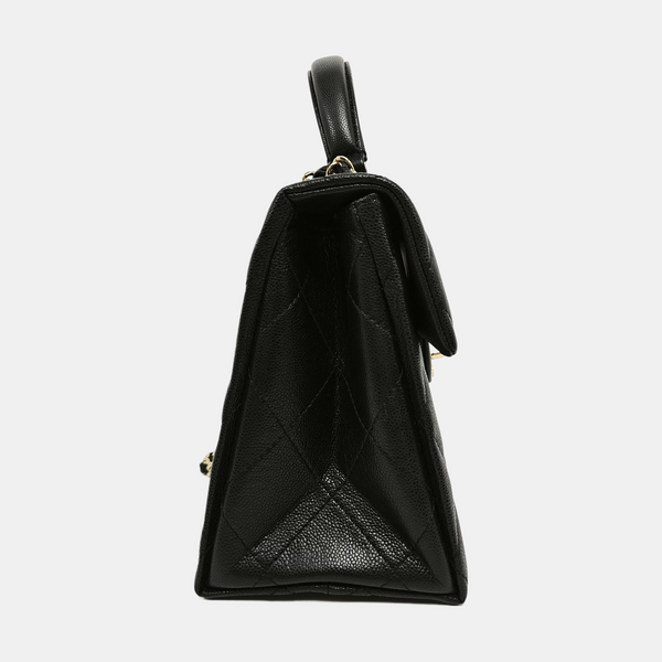 CLASSIC FLAP Quilted Grained Calfskin Black