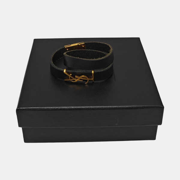 Leather Black Bangle