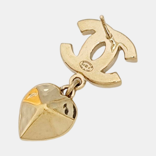 CC Logo Metal Gold Earrings