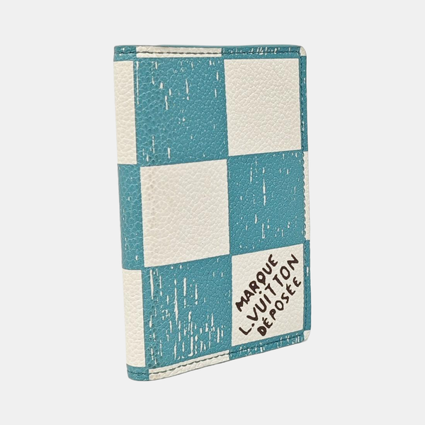 Damier Calfskin Card Holder Green