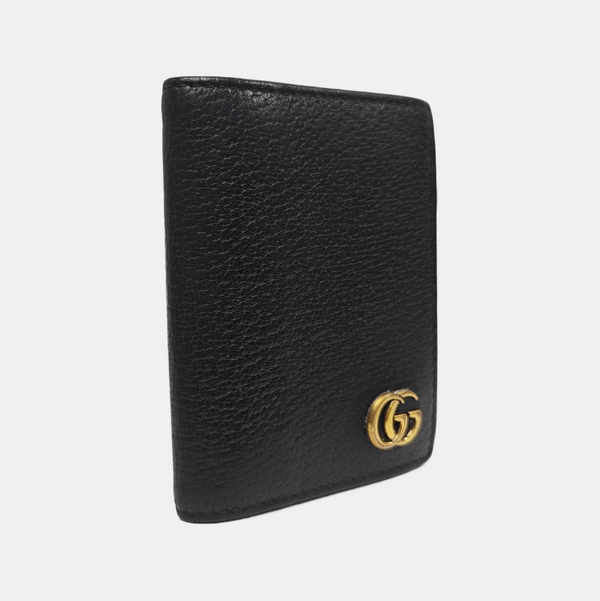 GG Marmont Mini Calfskin Black Card Holder