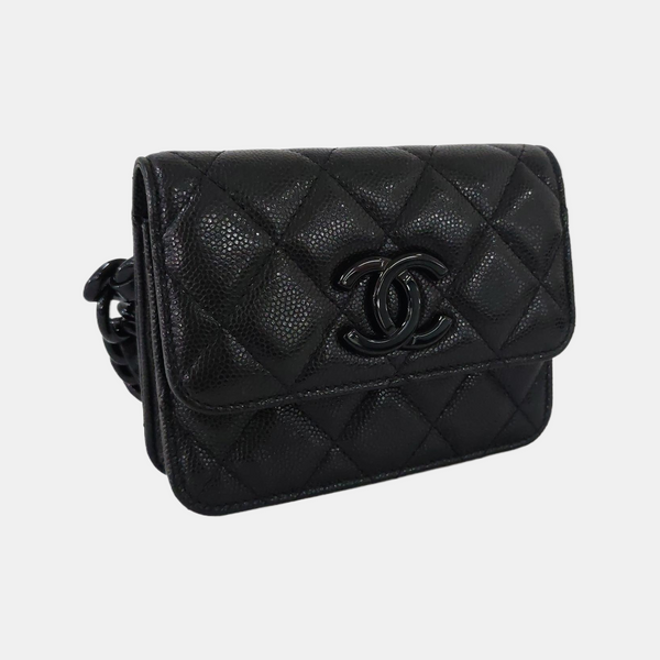 Quilted Grained Calfskin Black