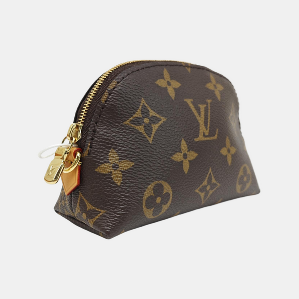 COSMETIC Monogram Coated Canvas Brown