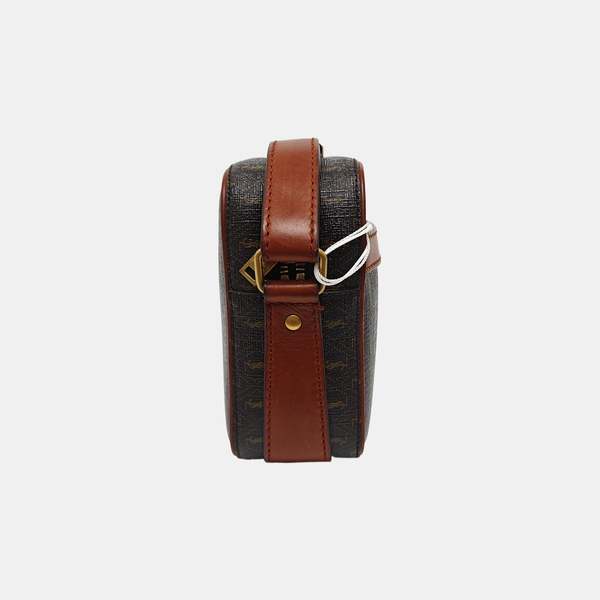 Coated Canvas Shoulder Bag Brown