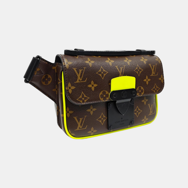 S LOCK Monogram Coated Canvas Brown