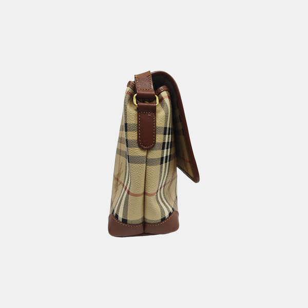 Coated Canvas Shoulder Bag Beige