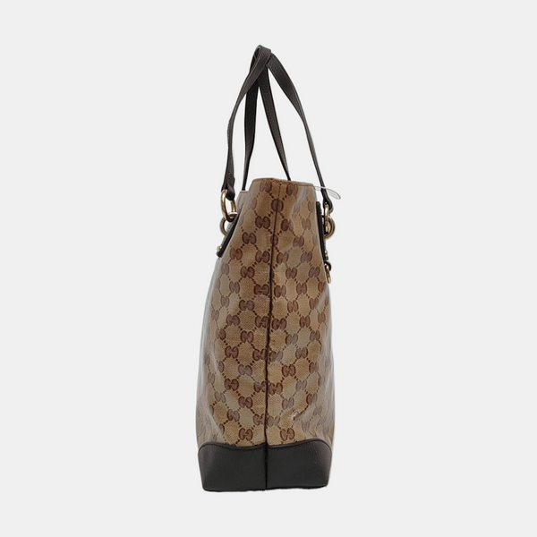 Monogram Coated Canvas Tote Bag Beige