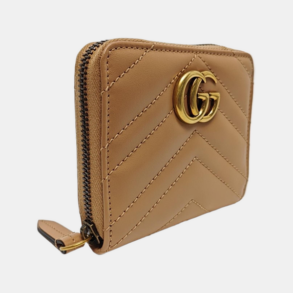 GG Marmont Quilted Calfskin Beige Wallet