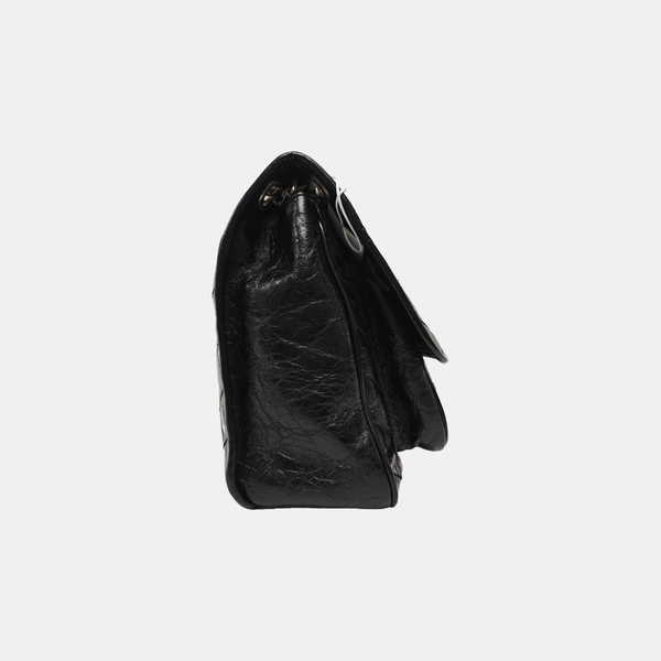 NIKI Medium Chevron Calfskin Black