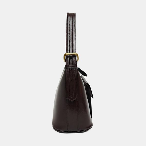 Calfskin Top Handle Bag Brown