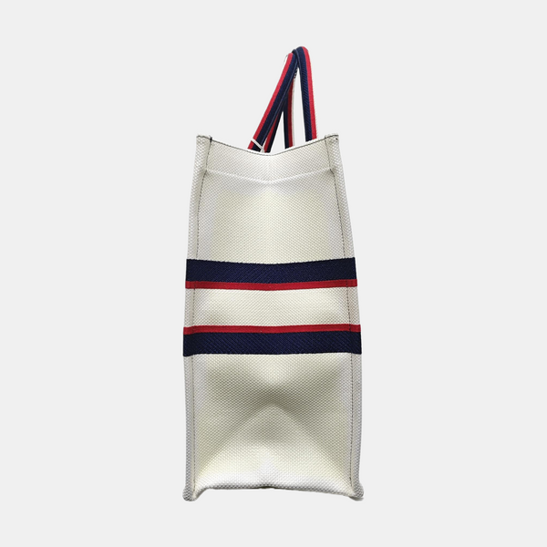 Authenticated pre-owned Book Tote Large Canvas White - Tote Bag at Looply