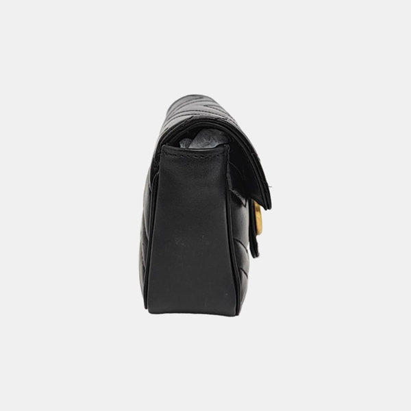 GG Marmont Mini Quilted Calfskin Black