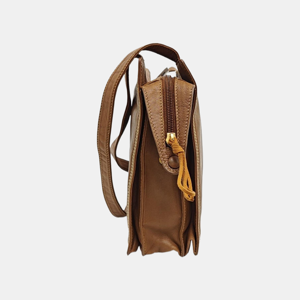 Lambskin Shoulder Bag Brown