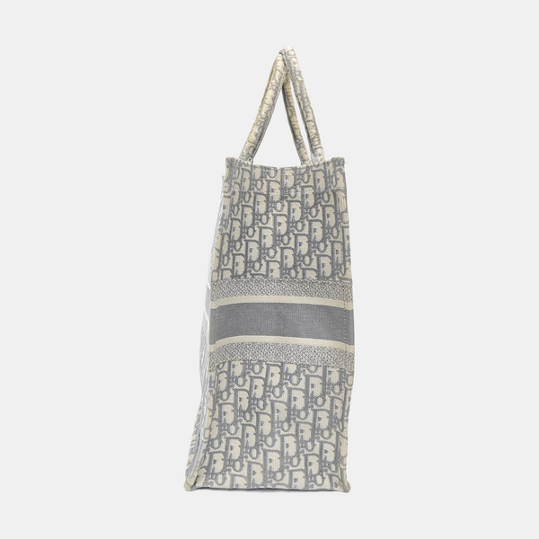 Book Tote Large Oblique Canvas Gray