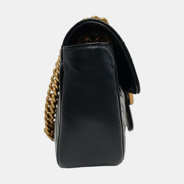 GG Marmont Small Quilted Calfskin Black