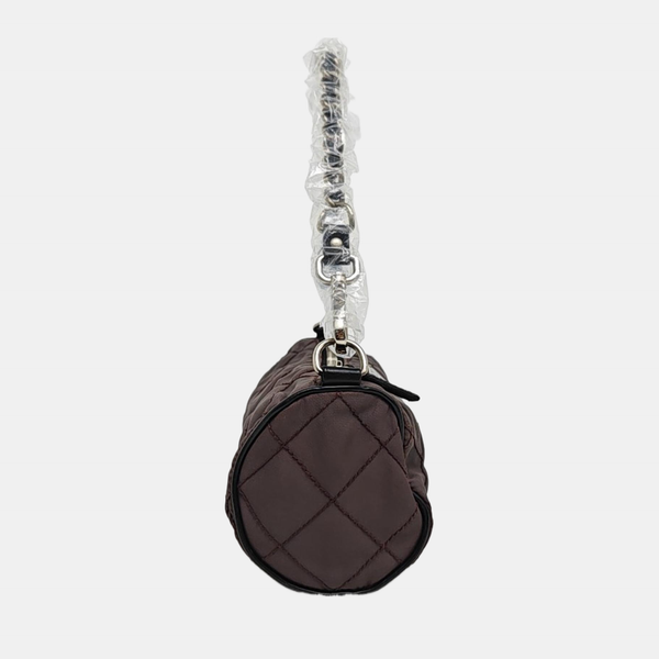 Quilted Nylon Top Handle Bag Purple