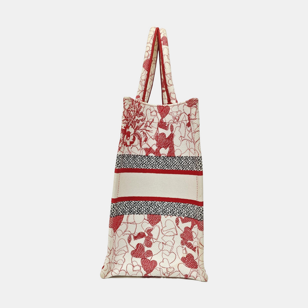 Book Tote Medium Fabric Red