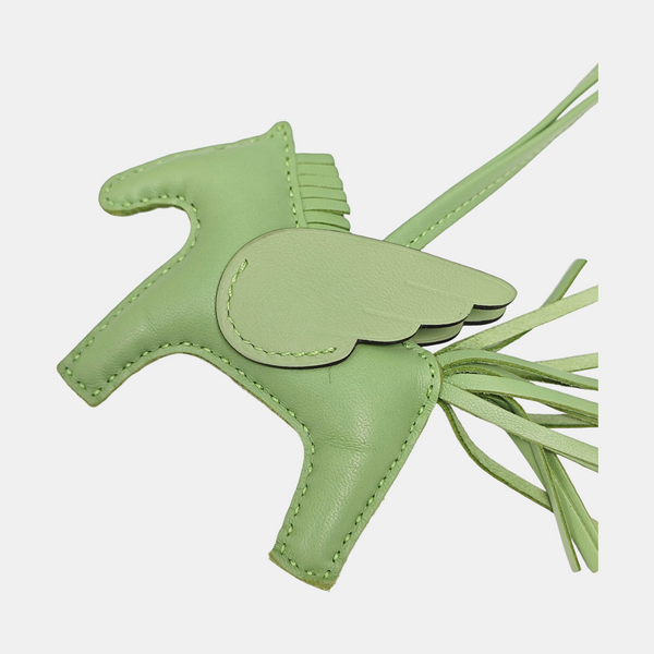 Leather Bag Charm Green